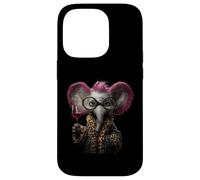 Custodia per iPhone 14 Pro Elegante ritratto di leone moda felino vino grafico