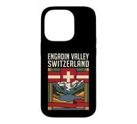 Custodia per iPhone 14 Pro Engadin Valley Svizzera Bandiera Alpine Mountain Viaggio