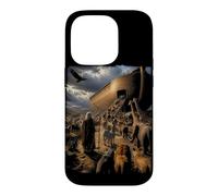 Custodia per iPhone 14 Pro Epica storia biblica Grafica cristiana - Noè & Animali dell"arca