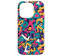 Custodia per iPhone 14 Pro Fantastica grafica retrò anni '80 e '90 in grassetto a forma di lettera