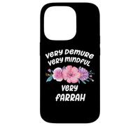 Custodia per iPhone 14 Pro Farrah Personalized Very Demure Very Mindful Farrah Name