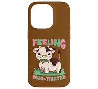 Custodia per iPhone 14 Pro Feeling Moo-tivated Carino Mucca Pun Motivazione