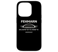 Custodia per iPhone 14 Pro Fehmarn - Ponte Germania Coordinate Design del Mar Baltico