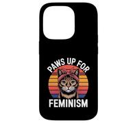 Custodia per iPhone 14 Pro Femminismo Retro Cat Femminista Potenza