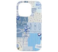Custodia per iPhone 14 Pro Fiocco blu Love Like Jesus carino floreale estivo patchwork