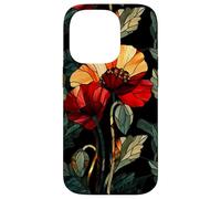 Custodia per iPhone 14 Pro Floral Cupo Art Nouveau Papavero Gotico Botanico Stile Boho