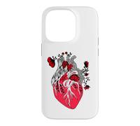 Custodia per iPhone 14 Pro Floral Human Heart Anatomy