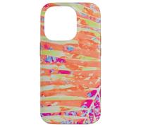 Custodia per iPhone 14 Pro Foglie di palma Hot Pink Orange Summer Vibes