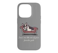 Custodia per iPhone 14 Pro Frenchie Bulldog Disegna come una ragazza francese, cane divertente