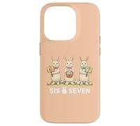 Custodia per iPhone 14 Pro Funny 67 Six Seven Meme Bunny Giorno di Pasqua Retro Accogliente Coniglio