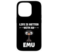 Custodia per iPhone 14 Pro Funny animals Emus bird quote life is better with an emu