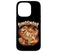 Custodia per iPhone 14 Pro Funny Camping Smores T-Rex Dinosaur Campfire S'mores Joke