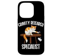 Custodia per iPhone 14 Pro Funny Cat, specialista in ricerca sulla gravità, scienza, amante dei gatti