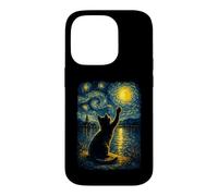 Custodia per iPhone 14 Pro Funny Cat Starry Night Van Gogh Art Men Women Kids