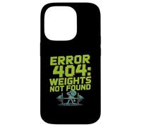 Custodia per iPhone 14 Pro Funny Caution Errore 404 Funny Gym Jokes Pesi non trovati