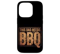 Custodia per iPhone 14 Pro Funny Dad Pitmaster BBQ Papa Smoker Grill, ideale come regalo per feste