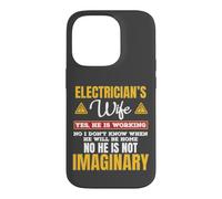 Custodia per iPhone 14 Pro Funny Electricians Wife Yes He's Working