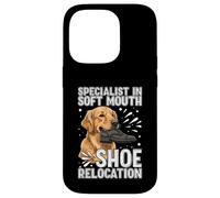 Custodia per iPhone 14 Pro Funny Golden Retriever Soft Mouth Shoe Relocation Dog