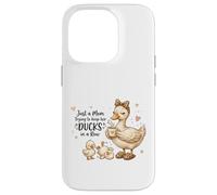 Custodia per iPhone 14 Pro Funny Mom Just a Mom Trying to Keep Her Ducks Humor