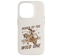 Custodia per iPhone 14 Pro Funny Mom Tiger Riding. Western Cowboy Mama of the Wild One