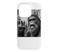 Custodia per iPhone 14 Pro Funny Sasquatch Bigfoot Rock On Selfie With UFO Alien