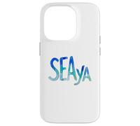 Custodia per iPhone 14 Pro Funny Sea Ya Sea Glass Watercolor Cute Beach Lovers