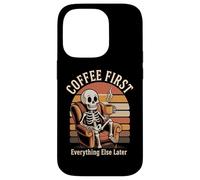 Custodia per iPhone 14 Pro Funny Skeleton Coffee Lover Morning Cafe Mood