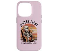 Custodia per iPhone 14 Pro Funny Skeleton Coffee Lover Morning Cafe Mood