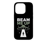 Custodia per iPhone 14 Pro Funny UFO Alien Space Humor Sci Fi Graphic Beam Me Up