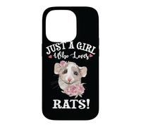 Custodia per iPhone 14 Pro Funny Womens Kids Just A Girl Who Loves Dumbo Ear Rats Lover