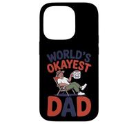 Custodia per iPhone 14 Pro Funny World's Okayest Dad Rilassante Divertente Padre