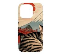 Custodia per iPhone 14 Pro Gatto assonnato giapponese che dorme al tempio