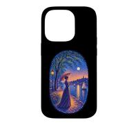 Custodia per iPhone 14 Pro Georges Seurat Ispirato Pointillist Moonlit Riverside Woman