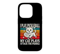 Custodia per iPhone 14 Pro Gioco a Pickleball Il mio gatto gioca ad attaccare la pagaia
