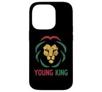 Custodia per iPhone 14 Pro Giovane re africano Lion Boy Black History Month Ragazzi africani