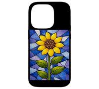 Custodia per iPhone 14 Pro Girasole Vetro Colorato Giallo Girasole Floreale Artistico