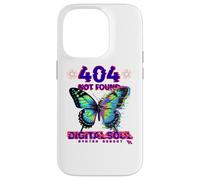 Custodia per iPhone 14 Pro Glitch Butterfly Cyberpunk Y2K Estetica Digitale Natura Arte