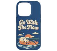 Custodia per iPhone 14 Pro Go With The Flow Cute Sea Otter Retro Animal