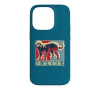 Custodia per iPhone 14 Pro Goldendoodle Pop Art Ritratto Doodle mamma papà amante dei cani arte