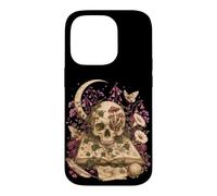 Custodia per iPhone 14 Pro Gothic Botanical Skull Moon Grimoire Dark Academia Book Love