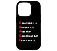 Custodia per iPhone 14 Pro GRACE Acrostic - 5 Christian Faith Bible Verse Scriptures