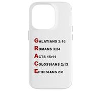 Custodia per iPhone 14 Pro GRACE Acrostic - 5 Christian Faith Bible Verse Scriptures