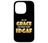 Custodia per iPhone 14 Pro Grace Joke IDGAF Meme Funny Halloween Costume For Gracie