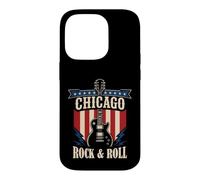 Custodia per iPhone 14 Pro Grafica della città della musica rock and roll di Chicago