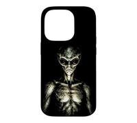 Custodia per iPhone 14 Pro Grigio Alien Face spaventoso extraterrestre UFO Horror Art