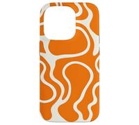Custodia per iPhone 14 Pro Groovy arancione fluido astratto linea ondulata modello