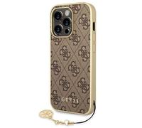 Custodia Per iPhone 14 Pro Guess In Pelle Sintetica Marrone Con Catena Color Oro