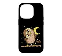 Custodia per iPhone 14 Pro Gufo che dorme Tipo Notte attiva Luna con stelle