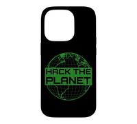 Custodia per iPhone 14 Pro Hack the Planet T-Shirt - Design verde per computer hacker