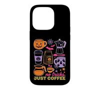 Custodia per iPhone 14 Pro Halloween Coffee No Tricks Just Coffee Spooky Humor